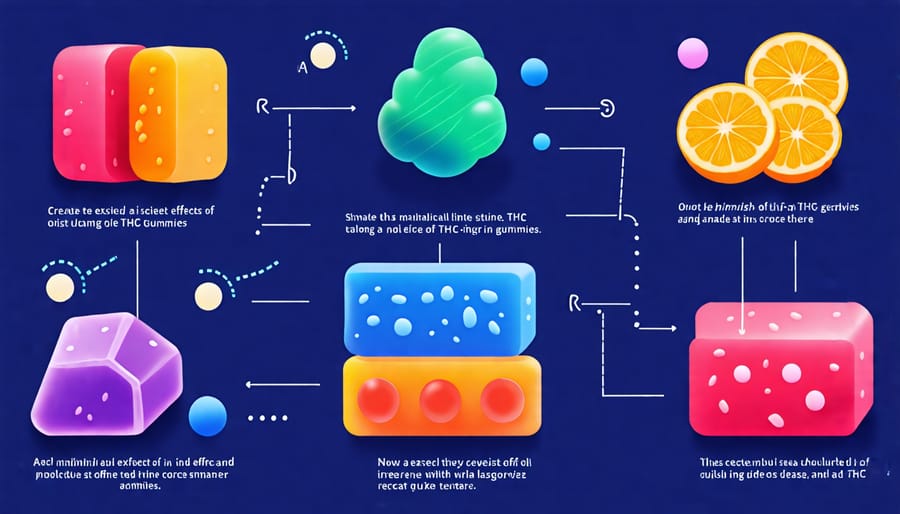 Graphic explaining possible side effects of using THC gummies for cancer support