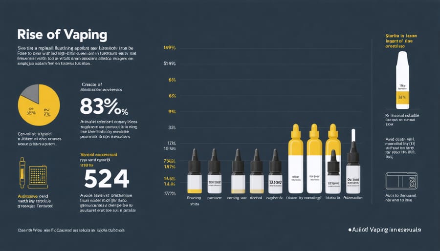 Infographic illustrating the rise and prevalence of vaping in Canada with key statistics